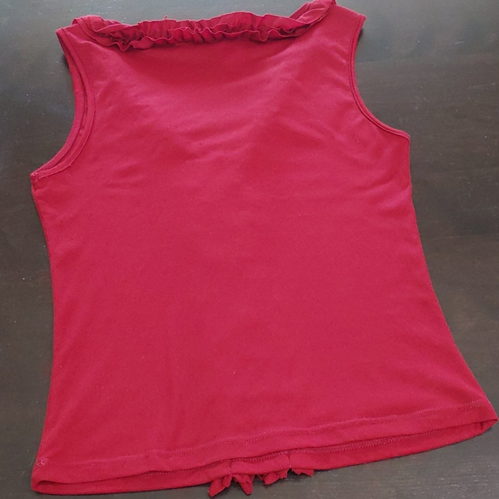🌻Adorable Deep Red Ruffled Tank Top (M) - Picture 5 of 6